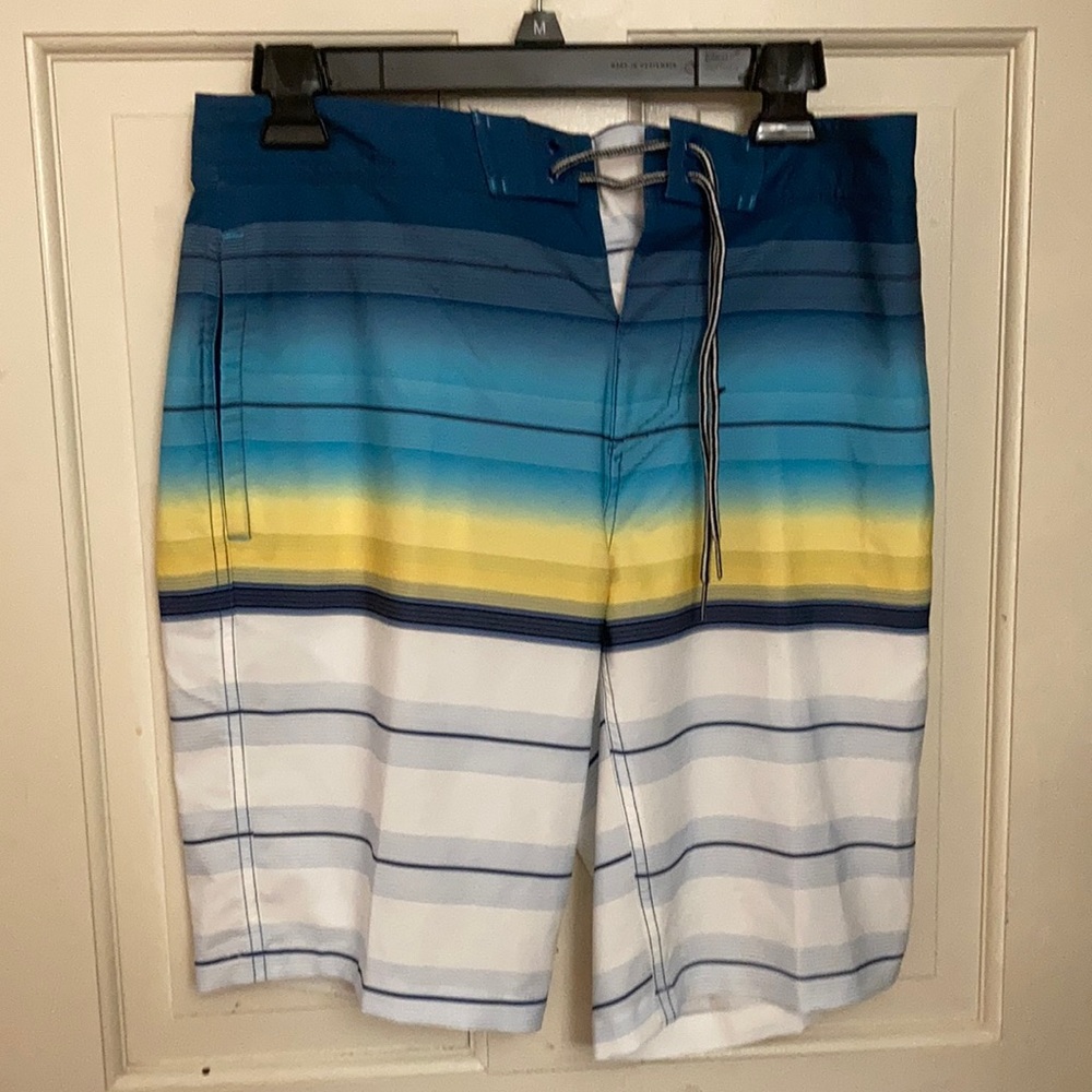 Men’s striped swim trunks